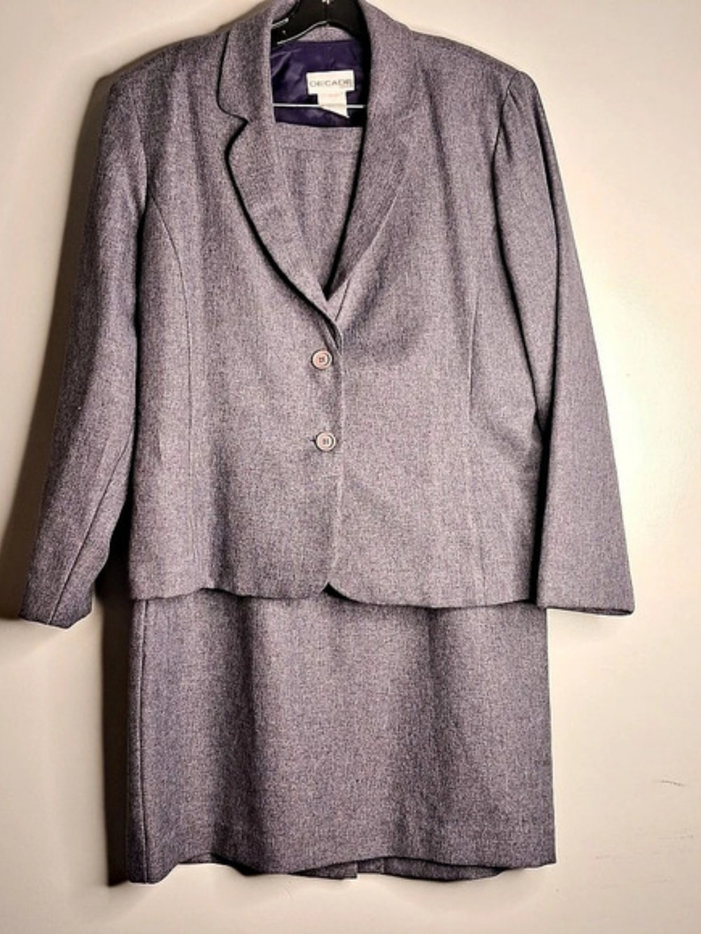 VTG Decade Designs Lilac 2pc Skirt Suit Set Size 12